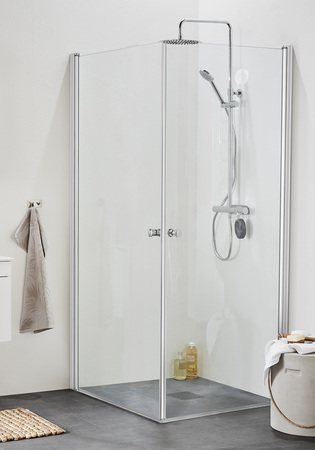 Duschhörn Hafa Rain Corner 90X90 Klarglas Alu Profil